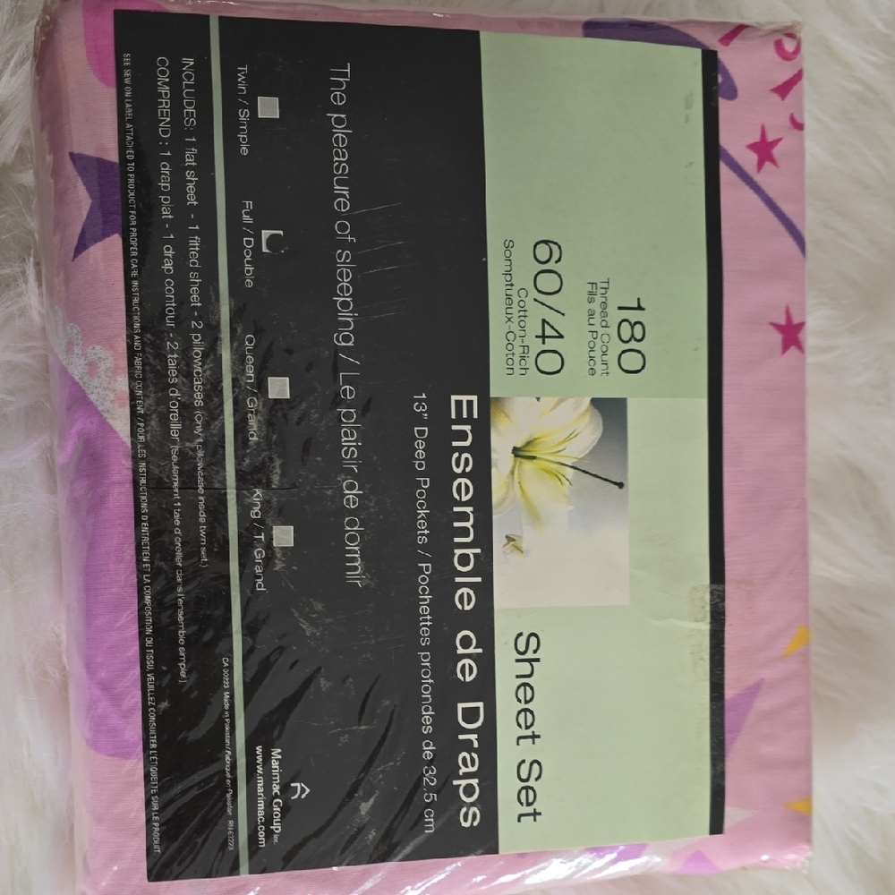 Pink Star Pattern Sheet Set